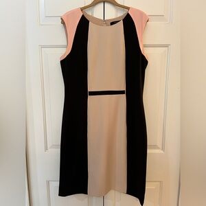 Tahari Arthur S. Levine Elegant Sleeveless Colorblock Midi Dress EUC Size 12